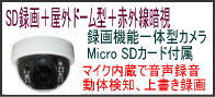 SDカード内蔵ドーム型暗視カメラ